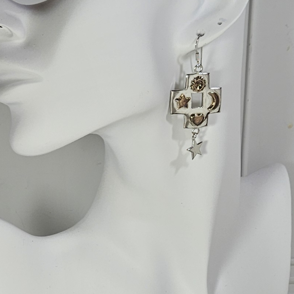 925 Sterling Silver Dangle Earrings Vintage